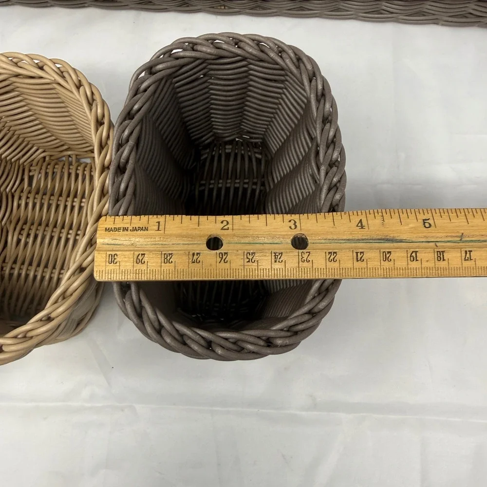 Pampered Chef Wicker Serving Caddy 5 Pc Basket Set Discontinued Item